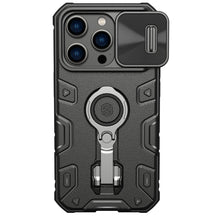 Заредете изображение във визуализатора на галерията – Nillkin CamShield Armor Pro Case for iPhone 14 Pro Armored cover stand ring black
