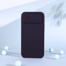 Заредете изображение във визуализатора на галерията – Nillkin CamShield Magnetic Silicone Case for iPhone 14 magnetic MagSafe cover with camera cover blue
