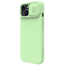 Заредете изображение във визуализатора на галерията – Nillkin CamShield Magnetic Silicone Case iPhone 14 Magnetic MagSafe case with camera cover green
