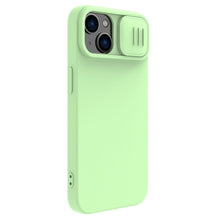 Заредете изображение във визуализатора на галерията – Nillkin CamShield Magnetic Silicone Case iPhone 14 Magnetic MagSafe case with camera cover green
