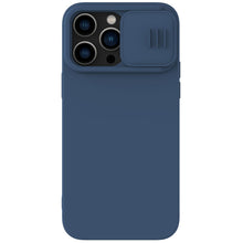 Заредете изображение във визуализатора на галерията – Nillkin CamShield Magnetic Silicone Case for iPhone 14 Pro magnetic MagSafe cover with camera cover blue
