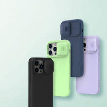 Заредете изображение във визуализатора на галерията – Nillkin CamShield Magnetic Silicone Case iPhone 14 Pro magnetic MagSafe cover with camera cover green

