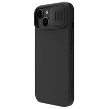 Заредете изображение във визуализатора на галерията – Nillkin CamShield Magnetic Silicone Case iPhone 14 Plus magnetic MagSafe cover with camera cover black
