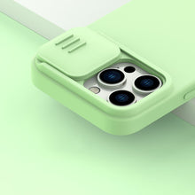 Заредете изображение във визуализатора на галерията – Nillkin CamShield Silky silicone case iPhone 14 Pro 6.1 2022 Mint Green
