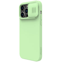 Заредете изображение във визуализатора на галерията – Nillkin CamShield Silky silicone case iPhone 14 Pro Max 6.7 2022 Mint Green
