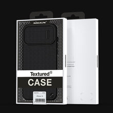 Заредете изображение във визуализатора на галерията – Nillkin Textured S Magnetic Case iPhone 14 MagSafe case with camera cover black

