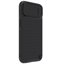 Заредете изображение във визуализатора на галерията – Nillkin Textured S Magnetic Case iPhone 14 MagSafe case with camera cover black
