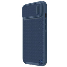 Заредете изображение във визуализатора на галерията – Nillkin Textured S Magnetic Case iPhone 14 MagSafe case with camera cover blue
