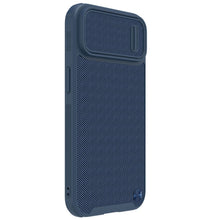 Заредете изображение във визуализатора на галерията – Nillkin Textured S Magnetic Case iPhone 14 MagSafe case with camera cover blue
