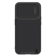 Заредете изображение във визуализатора на галерията – Nillkin Textured S Magnetic Case iPhone 14 Pro MagSafe case with camera cover black
