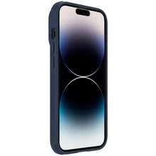 Заредете изображение във визуализатора на галерията – Nillkin Textured S Magnetic Case iPhone 14 Pro MagSafe case with camera cover blue
