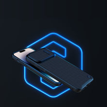 Заредете изображение във визуализатора на галерията – Nillkin Textured S Magnetic Case iPhone 14 Pro MagSafe case with camera cover blue
