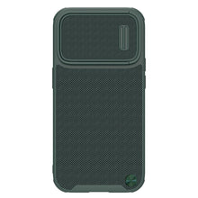 Заредете изображение във визуализатора на галерията – Nillkin Textured S Magnetic Case iPhone 14 Pro MagSafe case with camera cover green
