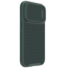 Заредете изображение във визуализатора на галерията – Nillkin Textured S Magnetic Case iPhone 14 Pro MagSafe case with camera cover green
