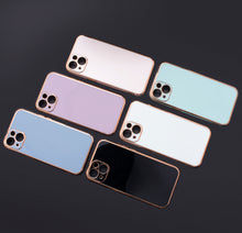 Заредете изображение във визуализатора на галерията – Lighting Color Case for Samsung Galaxy A73 5G Gold Frame Gel Cover Purple - TopMag
