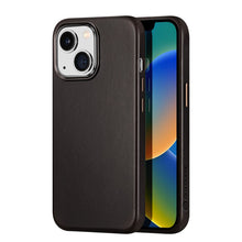 Заредете изображение във визуализатора на галерията – Dux Ducis Naples case for iPhone 14 leather cover (MagSafe compatible) dark brown - TopMag
