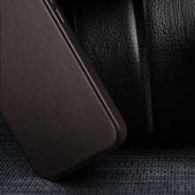 Заредете изображение във визуализатора на галерията – Dux Ducis Naples case for iPhone 14 leather cover (MagSafe compatible) dark brown - TopMag

