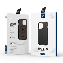 Заредете изображение във визуализатора на галерията – Dux Ducis Naples case for iPhone 14 Plus leather cover (MagSafe compatible) dark brown - TopMag
