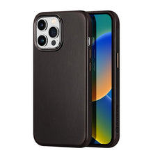 Заредете изображение във визуализатора на галерията – Dux Ducis Naples Case for iPhone 14 Pro Max Leather Cover (MagSafe Compatible) Dark Brown - TopMag
