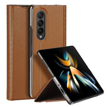 Заредете изображение във визуализатора на галерията – Dux Ducis Bril case for Samsung Galaxy Z Fold4 with a flip wallet stand brown - TopMag

