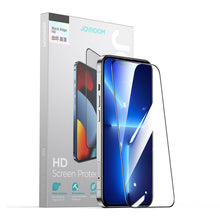 Заредете изображение във визуализатора на галерията – Joyroom Knight 2,5D TG Tempered Glass for iPhone 14 Plus Full Screen with Frame Transparent (JR-H03) - TopMag

