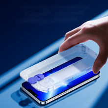 Заредете изображение във визуализатора на галерията – Joyroom Knight glass for iPhone 14 Pro with mounting kit transparent (JR-H10) - TopMag
