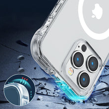 Заредете изображение във визуализатора на галерията – Joyroom Magnetic Defender Magnetic Case for iPhone 14 Armored Case with Hooks Stand Clear (MagSafe Compatible) - TopMag
