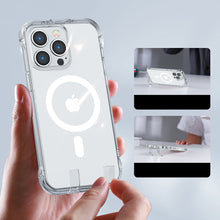 Заредете изображение във визуализатора на галерията – Joyroom Magnetic Defender Magnetic Case for iPhone 14 Pro Armored Case with Hooks Stand Clear (MagSafe Compatible) - TopMag
