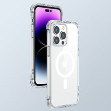 Заредете изображение във визуализатора на галерията – Joyroom Magnetic Defender Magnetic Case for iPhone 14 Pro Armored Case with Hooks Stand Clear (MagSafe Compatible) - TopMag
