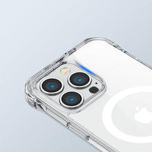 Заредете изображение във визуализатора на галерията – Joyroom Magnetic Defender Magnetic Case for iPhone 14 Plus Armored Case with Hooks Stand Clear (MagSafe Compatible) - TopMag
