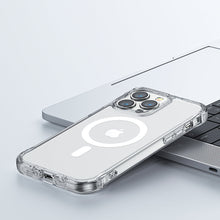 Заредете изображение във визуализатора на галерията – Joyroom Magnetic Defender Magnetic Case for iPhone 14 Plus Armored Case with Hooks Stand Clear (MagSafe Compatible) - TopMag
