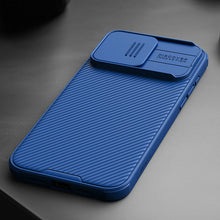 Заредете изображение във визуализатора на галерията – Nillkin CamShield Pro Magnetic Case for iPhone 15 Plus with camera cover - blue
