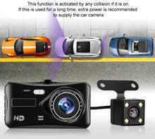 Заредете изображение във визуализатора на галерията – Car Dash Cam DVR-03 4,0 inches + rear camera
