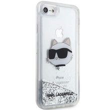 Заредете изображение във визуализатора на галерията – Karl Lagerfeld KLHCI8LNHCCS iPhone 7/8/ SE 2020/2022 silver/silver hardcase Glitter Choupette Head
