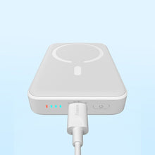Заредете изображение във визуализатора на галерията – Baseus Magnetic Mini Power Bank with MagSafe 15W / PD Quick Charge QC 20W 10000mAh White (Overseas Edition) + Xiaobai Series USB-C Cable - USB-C 60W 3A 0.5m White

