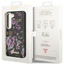 Заредете изображение във визуализатора на галерията – Guess GUHCS23SHCFWSK S23 S911 black/black hardcase Flower Collection
