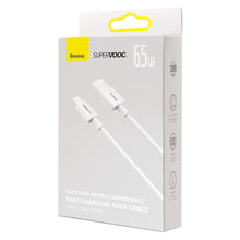 Заредете изображение във визуализатора на галерията – Baseus Superior Series SUPERVOOC USB-A to USB-C 65W 1m cable white
