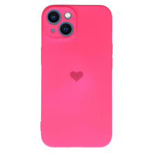 Заредете изображение във визуализатора на галерията – Vennus Silicone Heart Case for Iphone 14 Plus design 1 fuchsia
