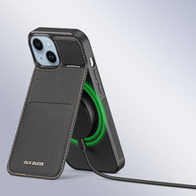 Заредете изображение във визуализатора на галерията – 3 in 1 Case for iPhone 14 Plus with MagSafe Wallet RFID Blocking Stand Dux Ducis Rafi Mag - Black
