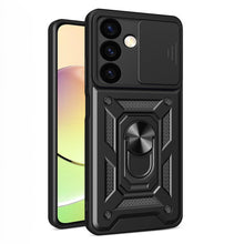 Заредете изображение във визуализатора на галерията – Hybrid Armor Camshield armored case for Samsung Galaxy S24 with camera cover - black
