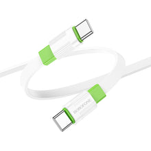 Заредете изображение във визуализатора на галерията – Borofone Cable BX89 Union - Type C to Type C - PD 60W 1 metre white-green
