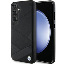 Заредете изображение във визуализатора на галерията – Original Case BMW hardcase Signature Leather Crossing Lines Pattern BMHCS24S23RCGPK for Samsung Galaxy S24 Black
