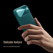 Заредете изображение във визуализатора на галерията – Nillkin CamShield S Leather Magnetic Case for Iphone 14 Pro green
