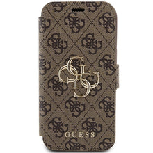 Заредете изображение във визуализатора на галерията – Original Case GUESS book 4G Metal Logo GUBKP15S4GMGBR for Iphone 13/14/15 brown
