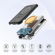 Заредете изображение във визуализатора на галерията – Choetech B655 mini wireless magnetic powerbank 5000mAh - silver
