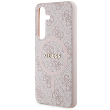 Заредете изображение във визуализатора на галерията – Guess 4G Collection Leather Metal Logo MagSafe Case for Samsung Galaxy S24 - Pink
