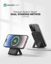 Заредете изображение във визуализатора на галерията – Amazing Thing Power bank Thunder Pro Stand 5000mAh TPM5KSBK - Type C - magnetic with induction charger black
