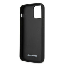 Заредете изображение във визуализатора на галерията – AMG AMHCP12MOSDBK iPhone 12/12 Pro 6,1" czarny/black hardcase Leather Curved Lines

