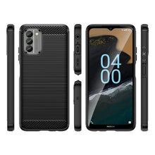 Заредете изображение във визуализатора на галерията – Carbon Case cover for Nokia G400 flexible silicone carbon cover black
