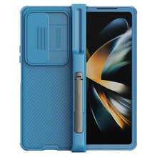 Заредете изображение във визуализатора на галерията – Nillkin CamShield Pro Case (suit) for Samsung Galaxy Z Fold 4 cover with camera cover stand blue

